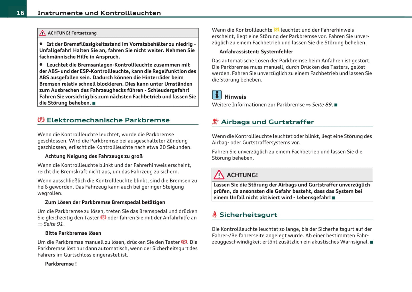 2007-2011 Audi A4 Bedienungsanleitung | Deutsch