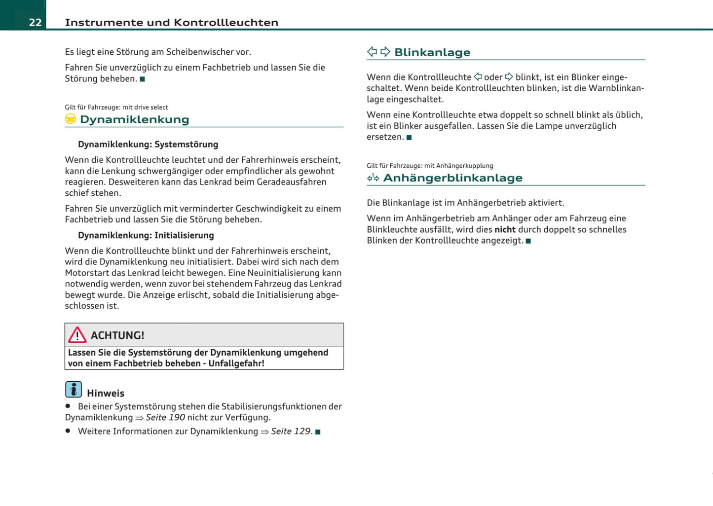 2007-2011 Audi A4 Bedienungsanleitung | Deutsch