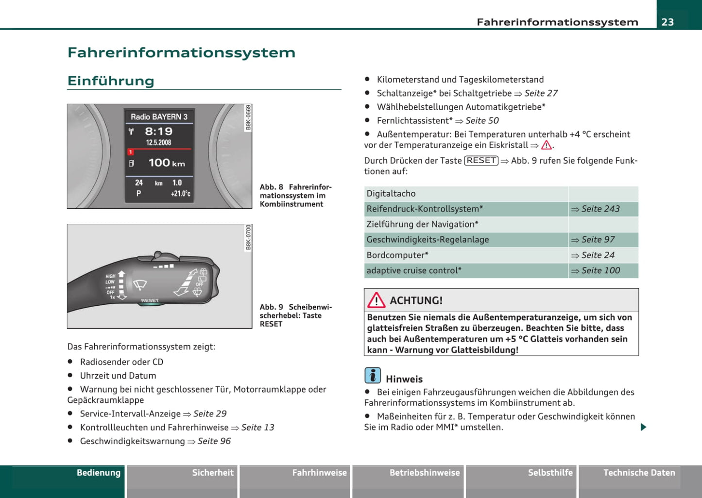 2007-2011 Audi A4 Bedienungsanleitung | Deutsch