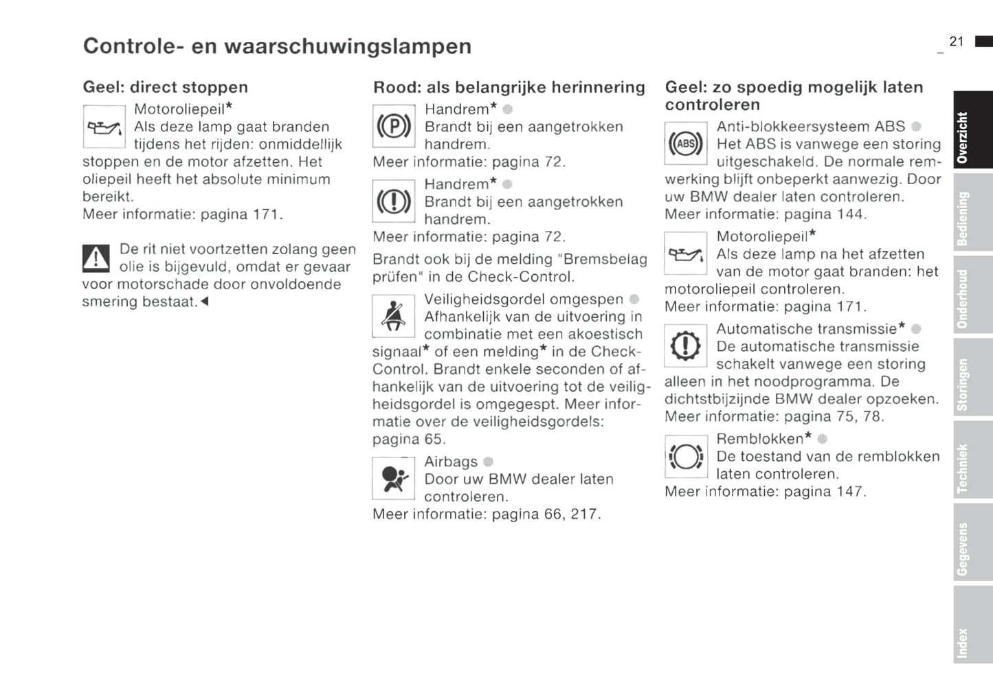 2000-2001 BMW 5 Series/5 Series Touring Owner's Manual | Dutch