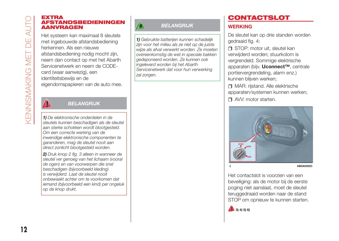 2016-2017 Abarth 500 Owner's Manual | Dutch