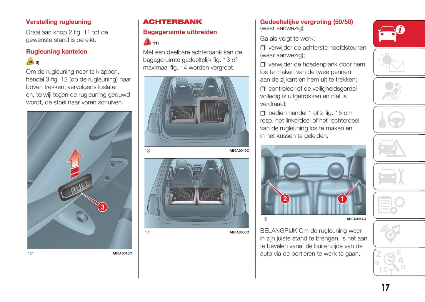 2016-2017 Abarth 500 Owner's Manual | Dutch