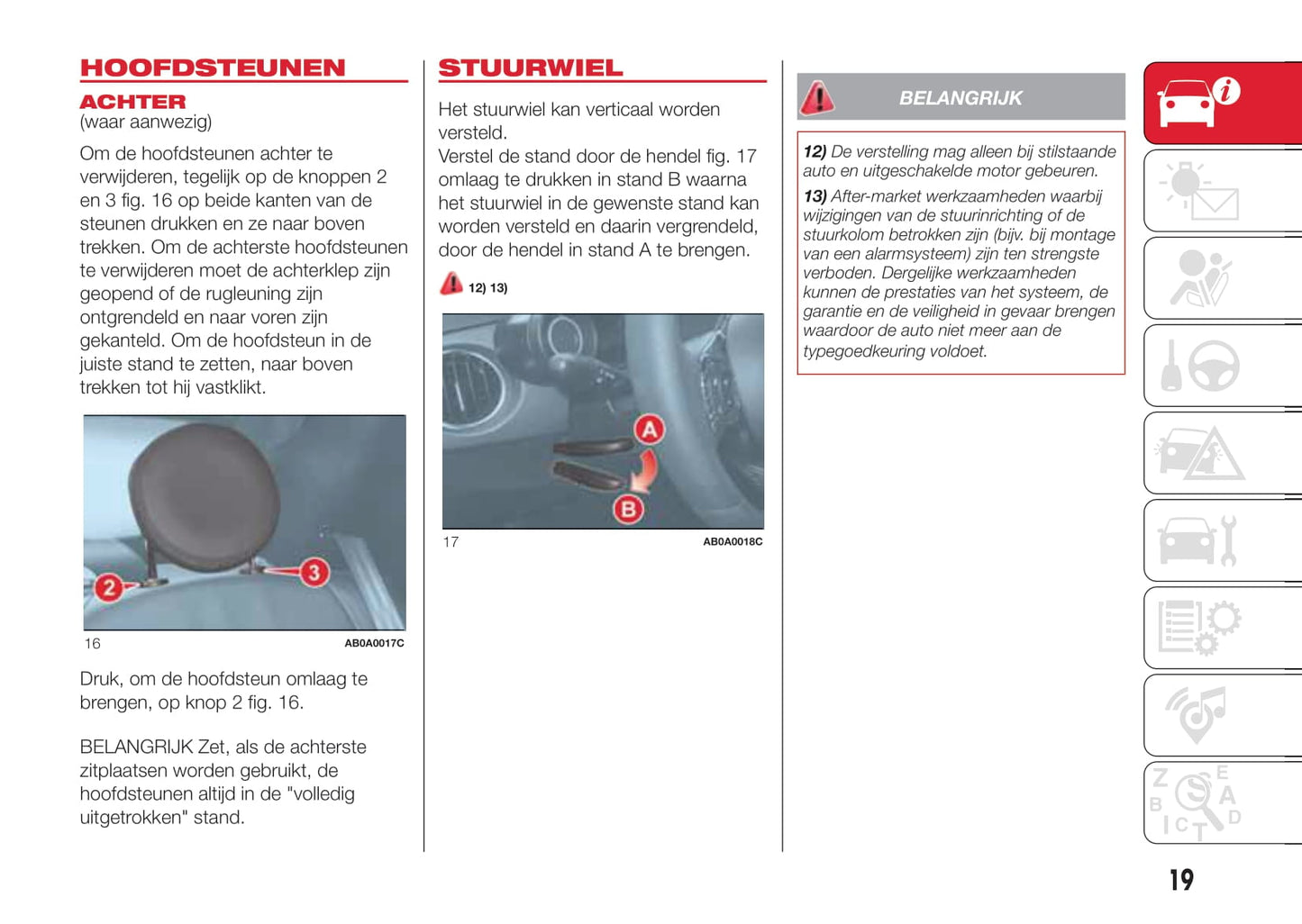 2016-2017 Abarth 500 Owner's Manual | Dutch