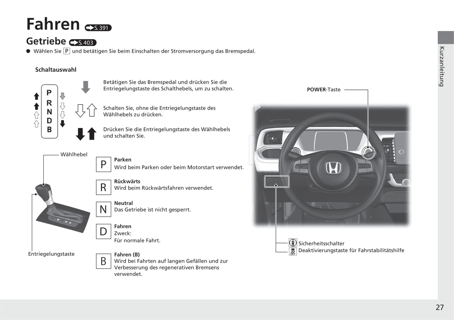 2020-2021 Honda Jazz Hybrid Owner's Manual | German