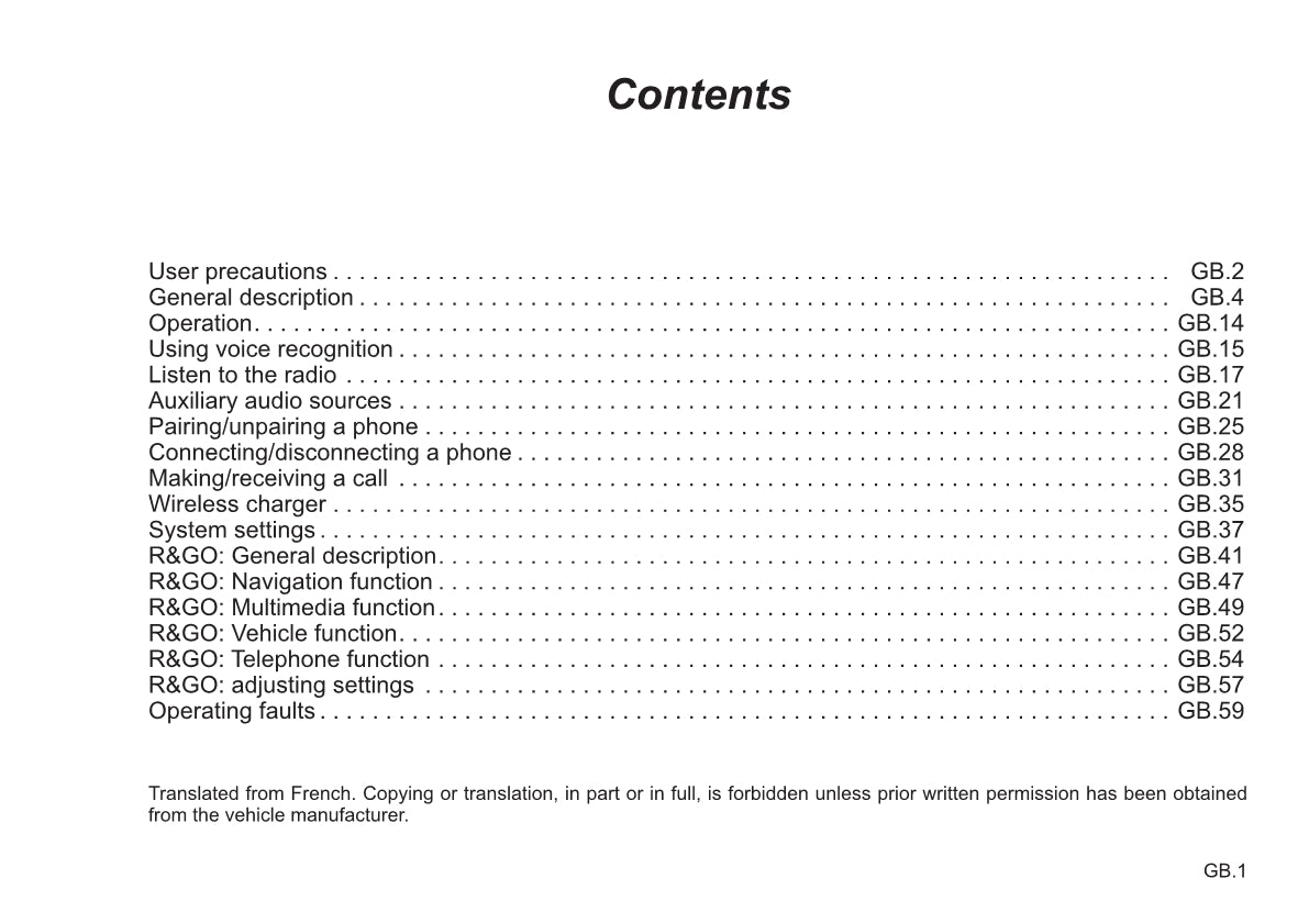 Renault Radio Connect R&Go Owner's Manual 2021 - 2022