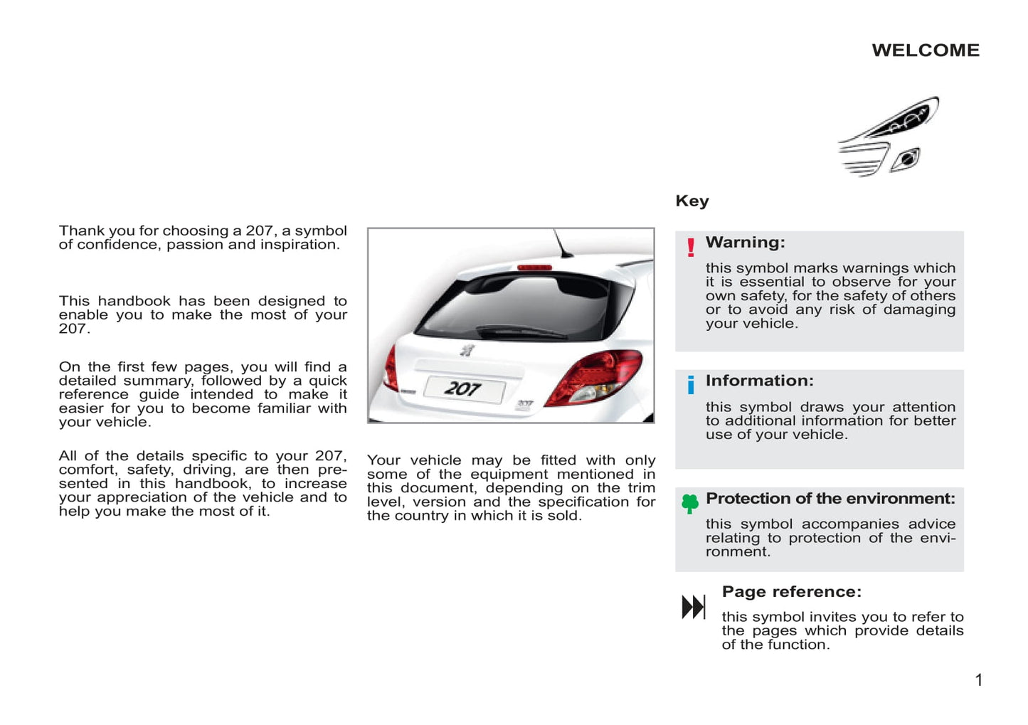 2011-2014 Peugeot 207/207 SW Manuel du propriétaire | Anglais