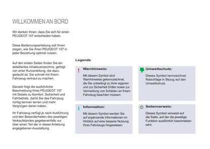 2012-2014 Peugeot 107 Bedienungsanleitung | Deutsch