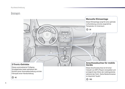 2012-2014 Peugeot 107 Bedienungsanleitung | Deutsch