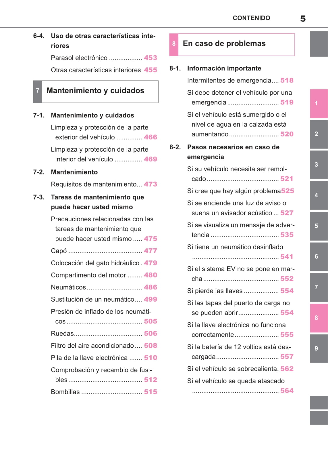 2022-2023 Toyota bZ4X Owner's Manual | Spanish