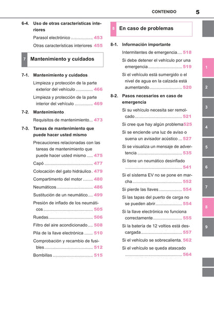 2022-2023 Toyota bZ4X Owner's Manual | Spanish