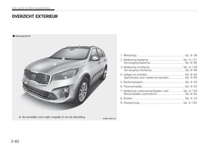 2019-2020 Kia Sorento Owner's Manual | Dutch