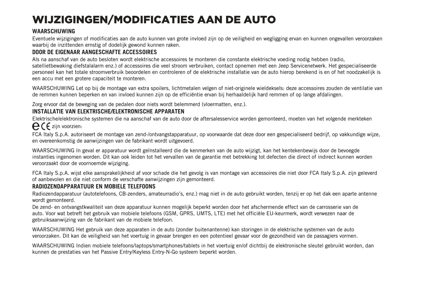 2021-2022 Jeep Compass Owner's Manual | Dutch