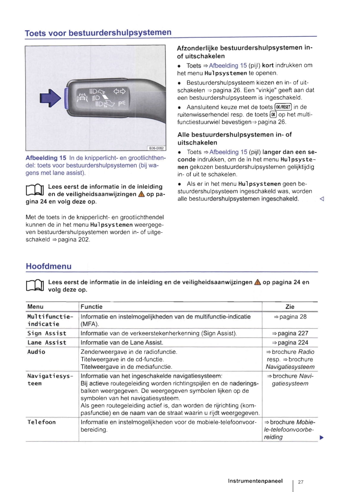 2010-2015 Volkswagen Touran Owner's Manual | Dutch