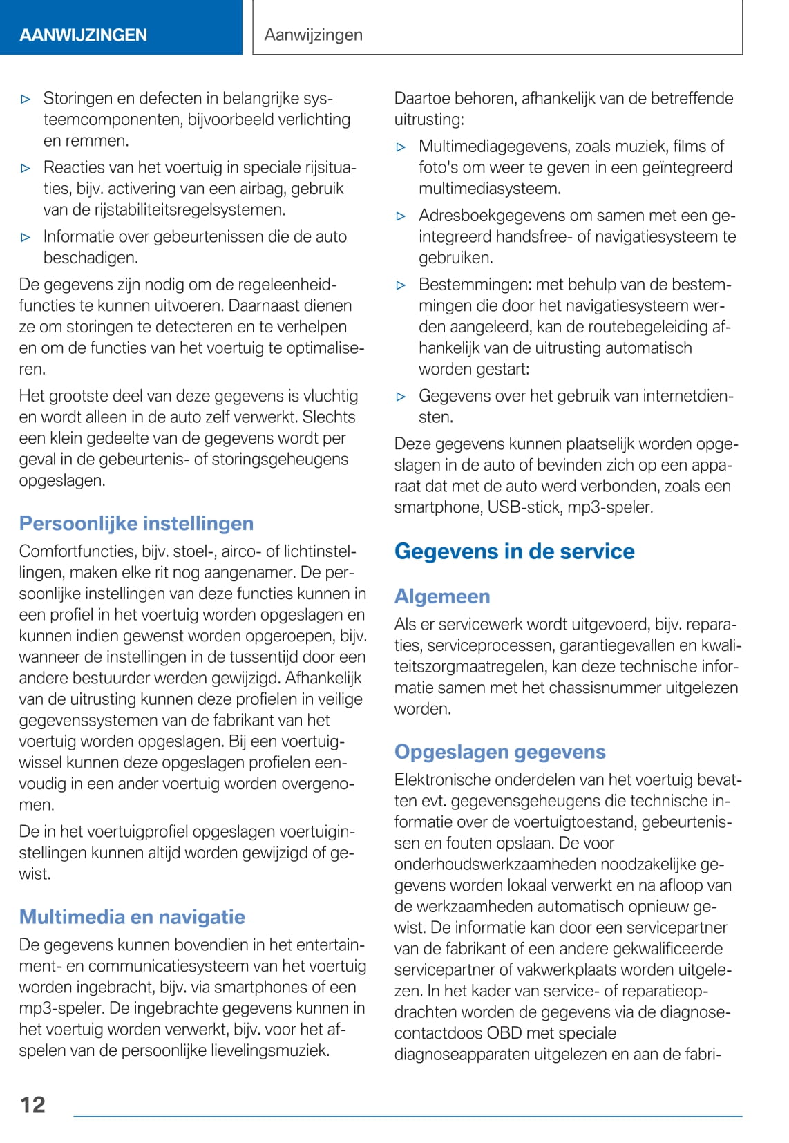 2020-2021 BMW 5 Series Owner's Manual | Dutch