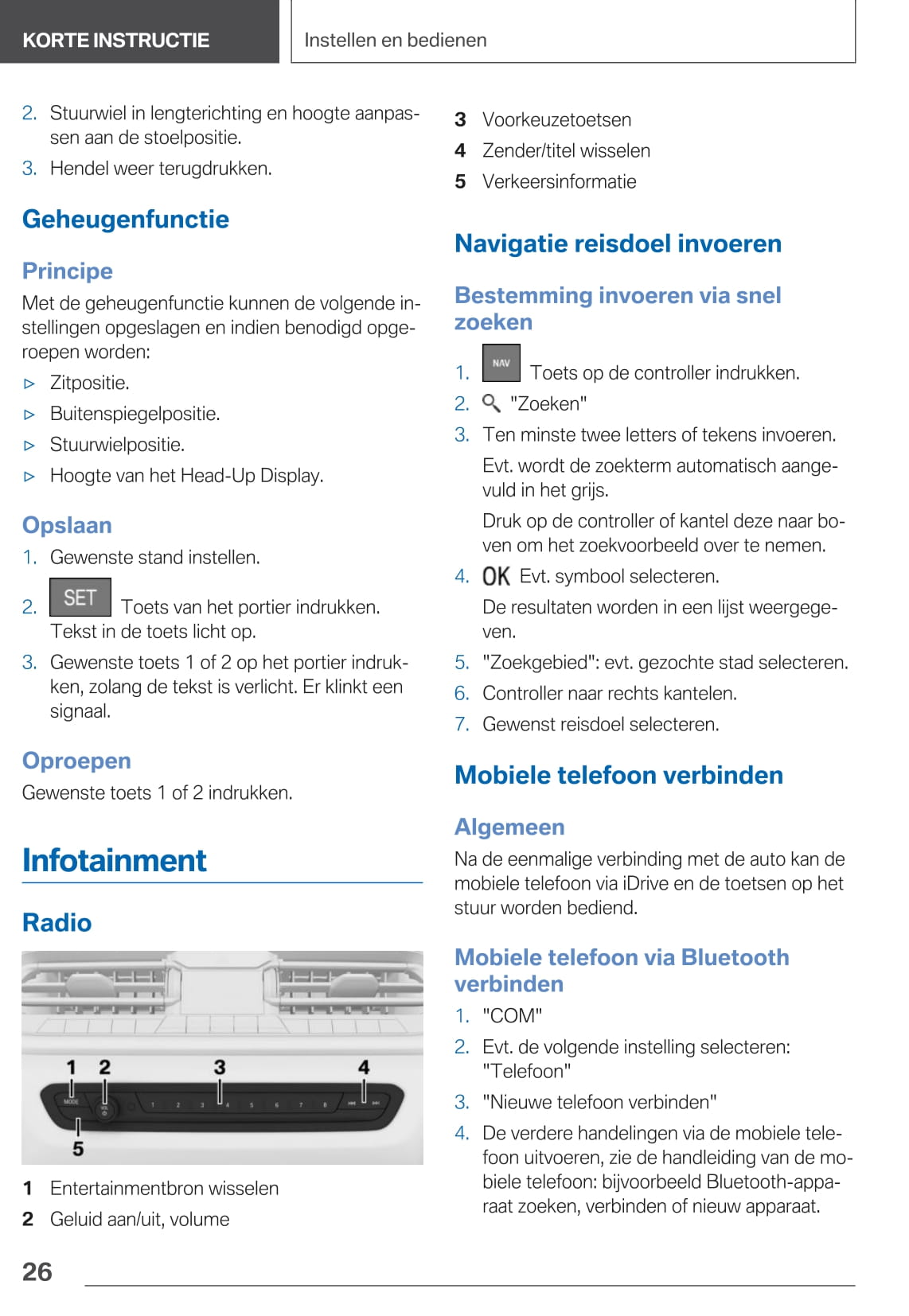 2020-2021 BMW 5 Series Owner's Manual | Dutch