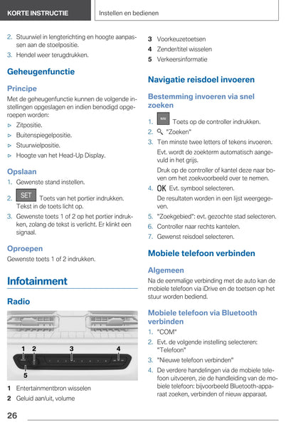 2020-2021 BMW 5 Series Owner's Manual | Dutch