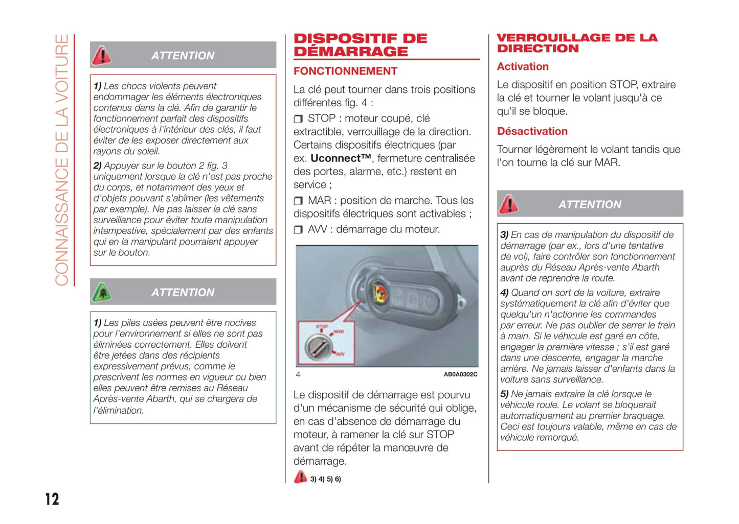 2016-2022 Abarth 595 Owner's Manual | French