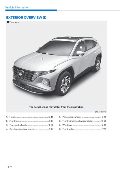 2021-2022 Hyundai Tucson Gebruikershandleiding | Engels