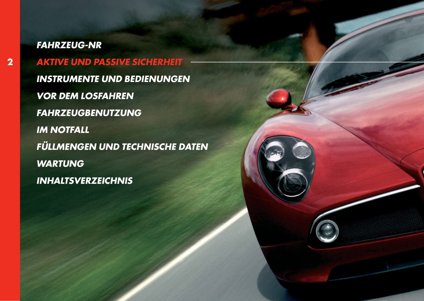 2008 Alfa Romeo 8C Gebruikershandleiding | Duits