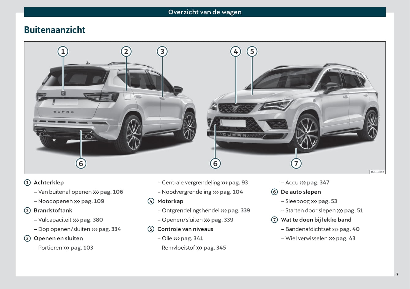 2019-2020 Cupra Ateca Owner's Manual | Dutch