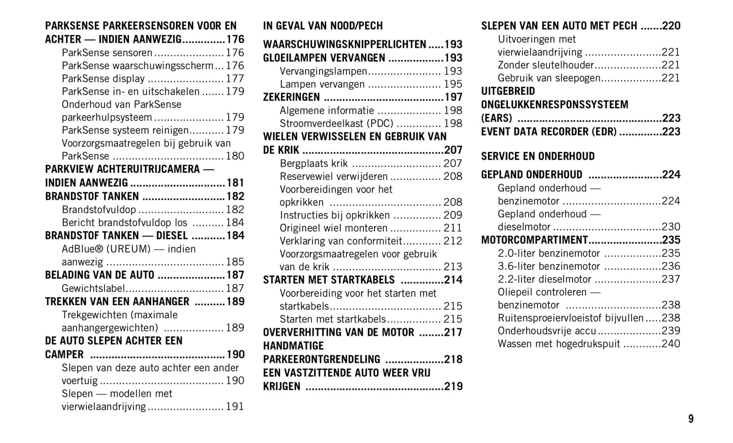 2019-2020 Jeep Wrangler Owner's Manual | Dutch