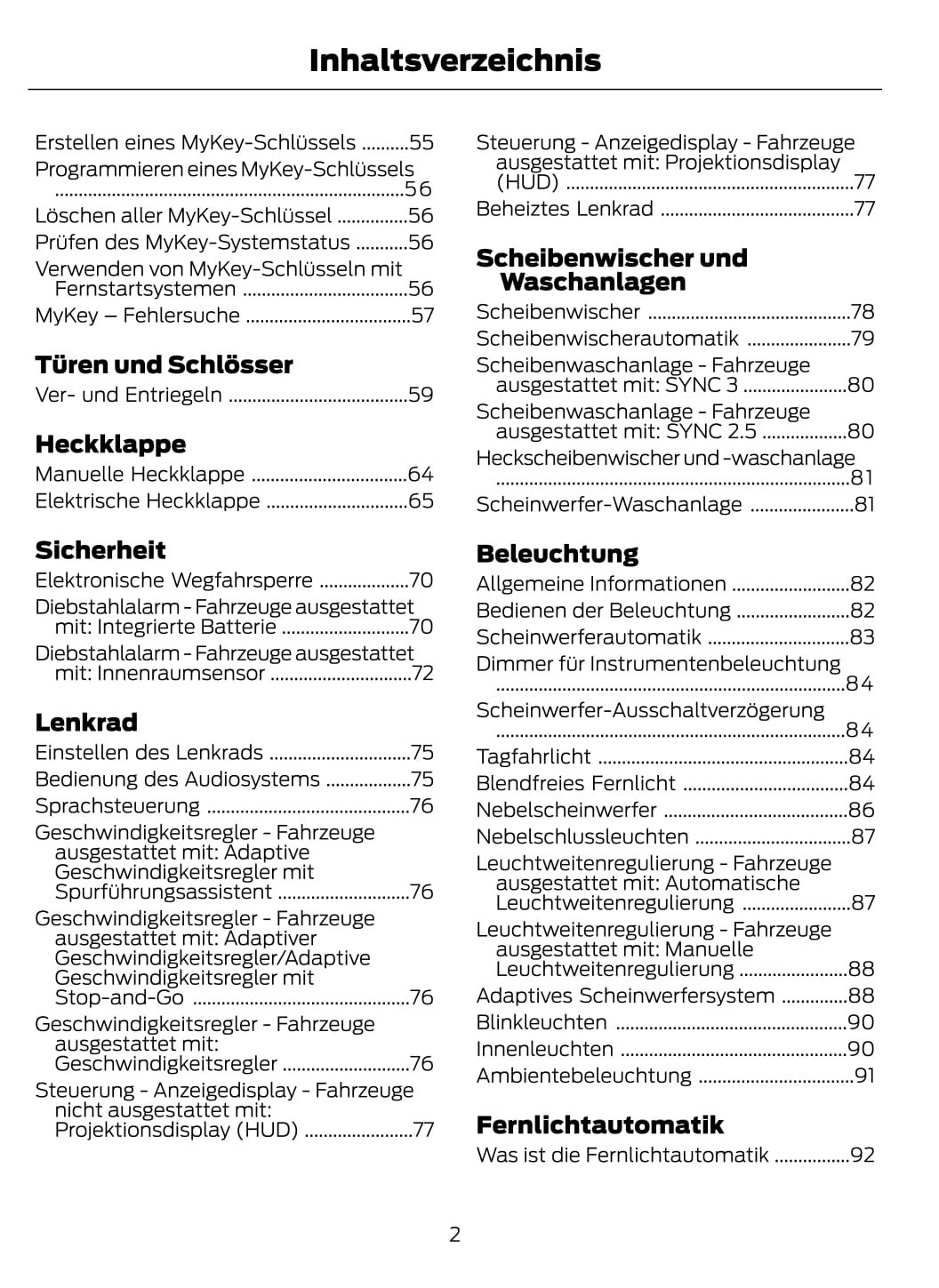 2021 Ford Kuga/Kuga Hybrid Owner's Manual | German