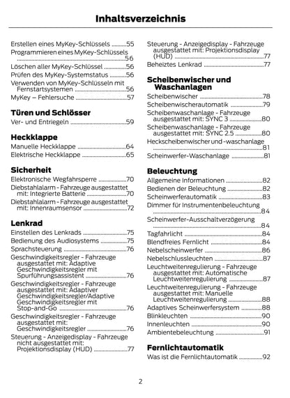 2021 Ford Kuga/Kuga Hybrid Owner's Manual | German