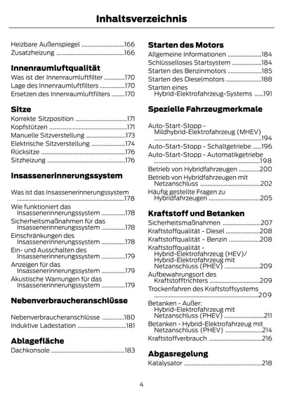 2021 Ford Kuga/Kuga Hybrid Owner's Manual | German