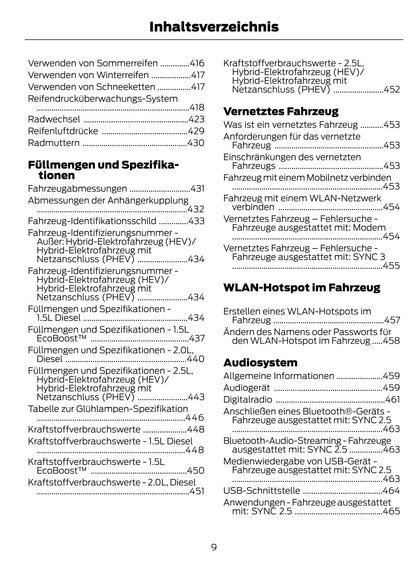 2021 Ford Kuga/Kuga Hybrid Owner's Manual | German