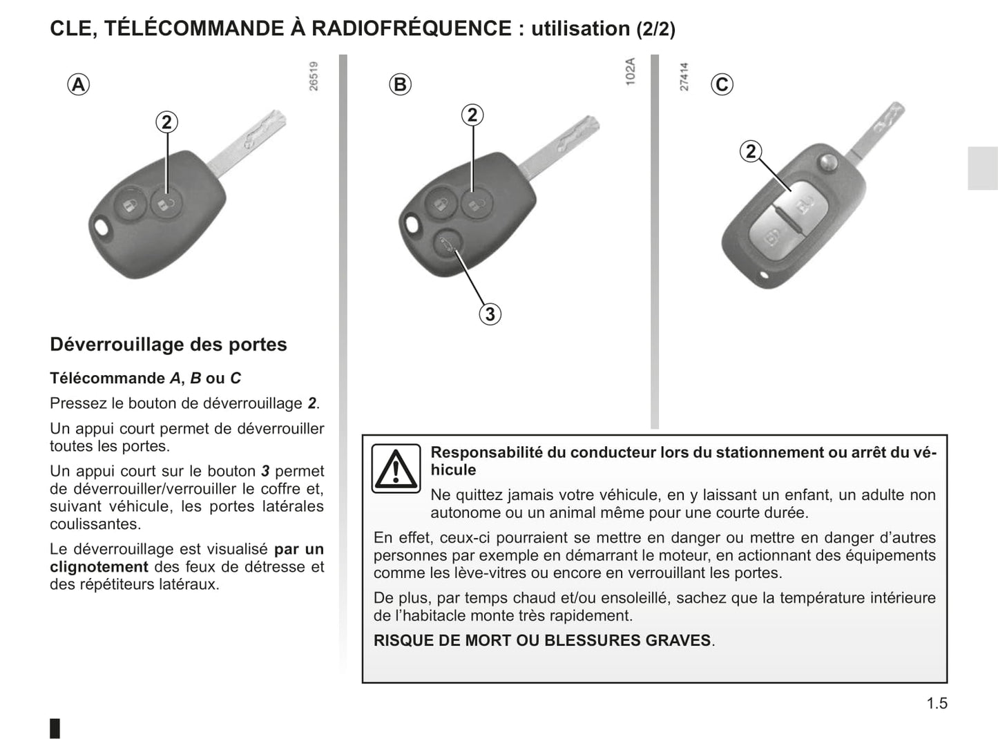 2018-2019 Renault Kangoo Owner's Manual | French