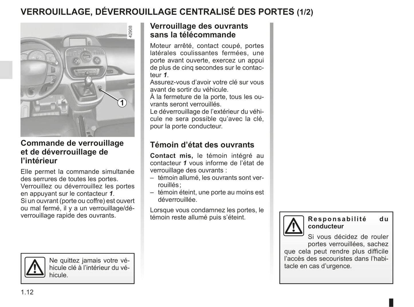 2018-2019 Renault Kangoo Owner's Manual | French