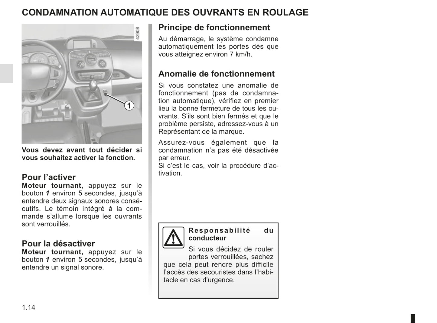 2018-2019 Renault Kangoo Owner's Manual | French