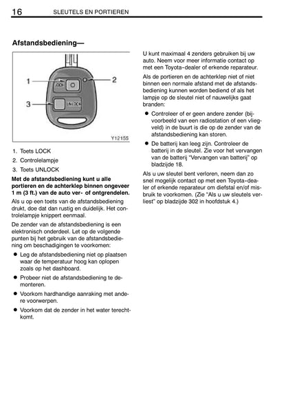 2003-2006 Toyota Avensis Verso Owner's Manual | Dutch