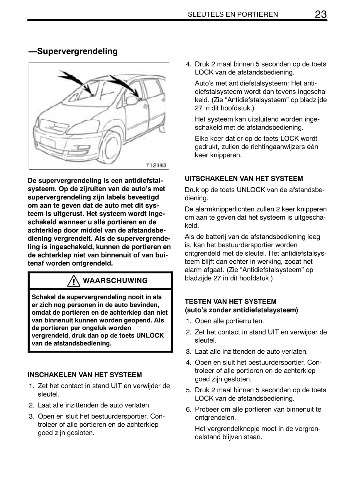 2003-2006 Toyota Avensis Verso Owner's Manual | Dutch