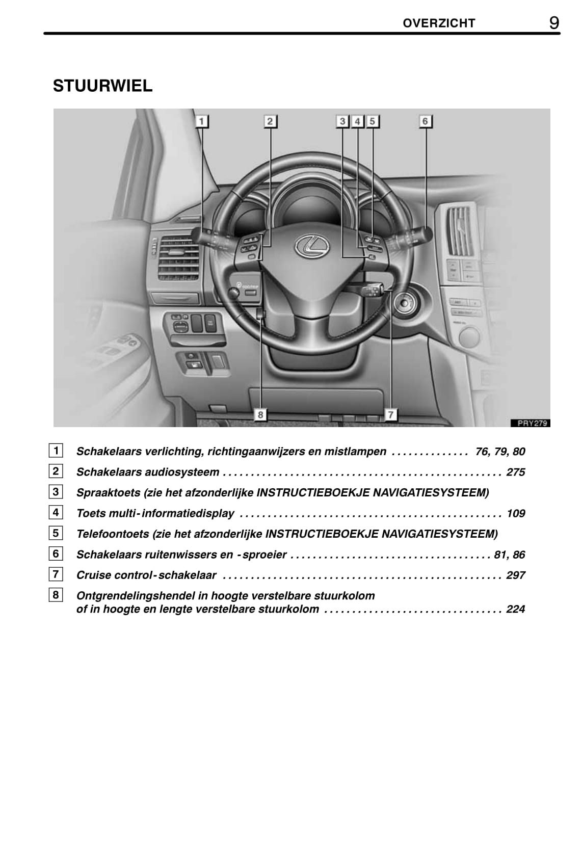 2008-2009 Lexus RX 400h Gebruikershandleiding | Nederlands