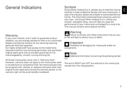 2009-2011 Ducati Superbike Owner's Manual | English