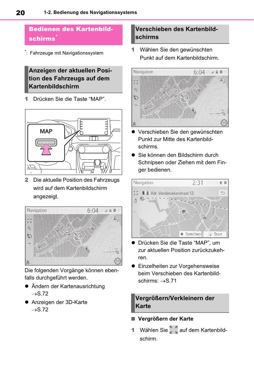 Toyota Rav4 Navigation / Multimediasysteem Bedienungsanleitung 2019 - 2023