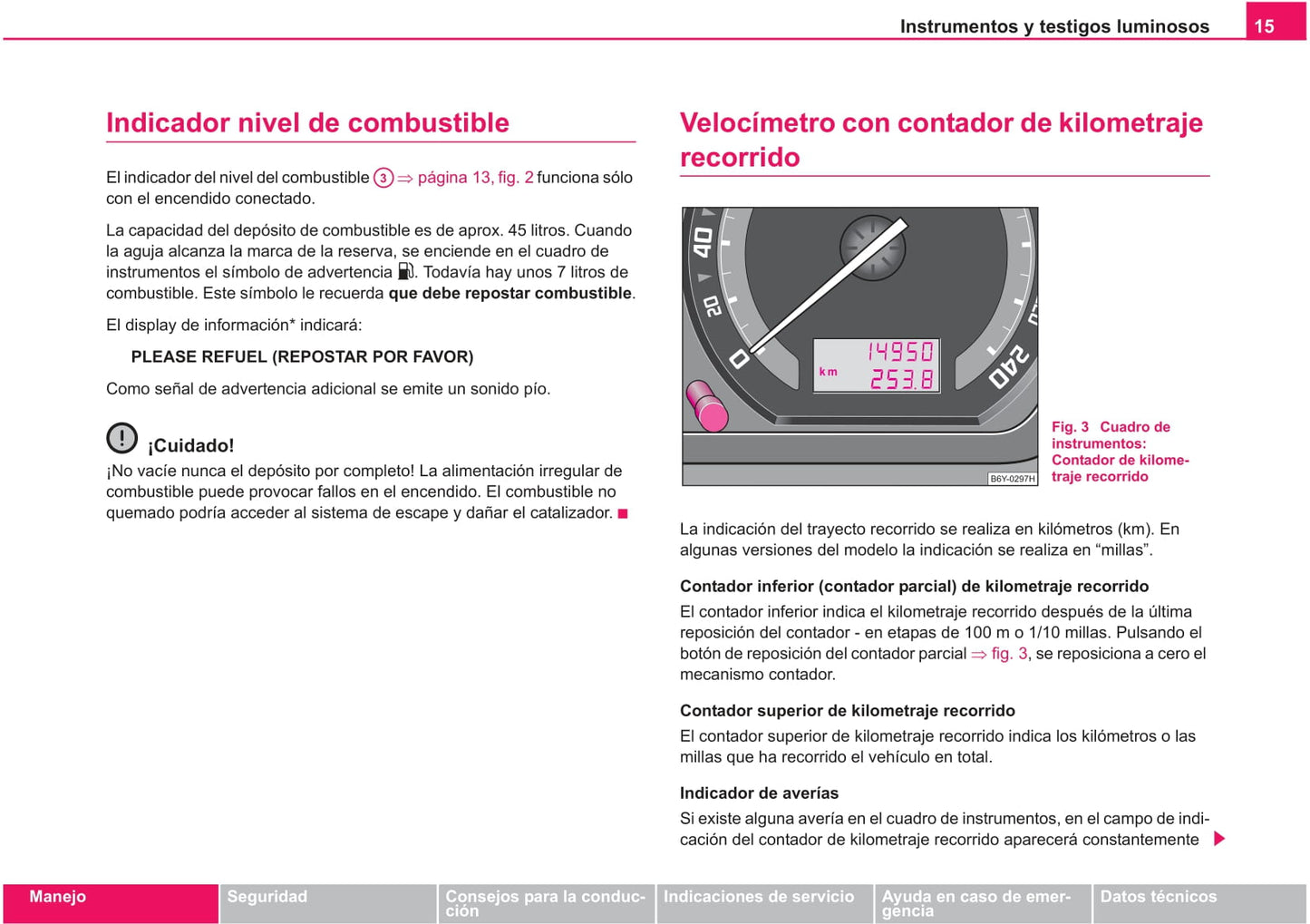 2001-2004 Skoda Fabia Manuel du propriétaire | Espagnol