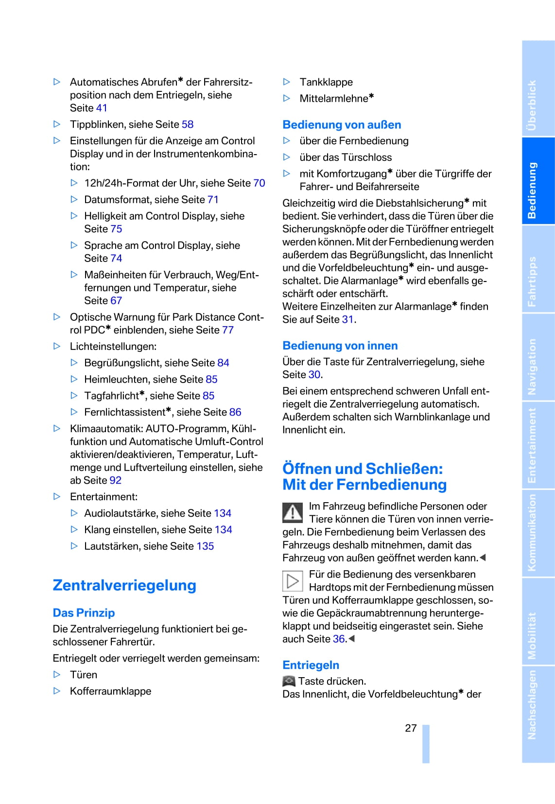 2009 BMW Z4 Owner's Manual | German