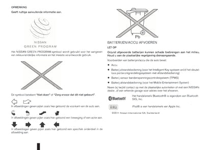 2011-2012 Nissan NV200/NV200 Evalia Owner's Manual | Dutch