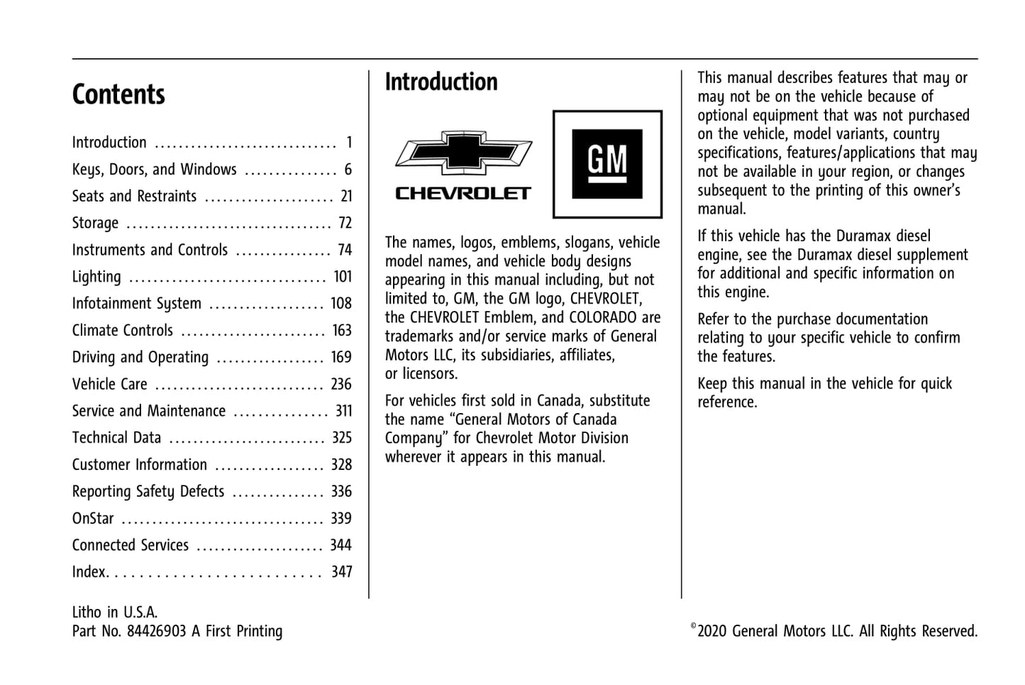 2021 Chevrolet Colorado Owner's Manual | English