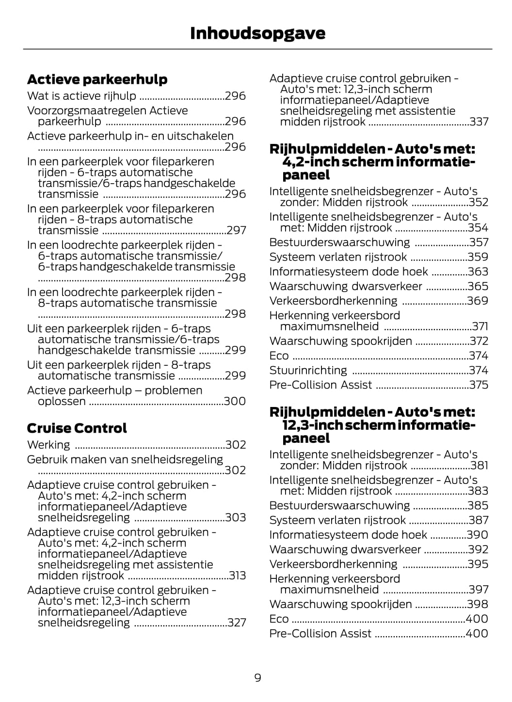 2020-2021 Ford Focus/Focus Hybrid Owner's Manual | Dutch