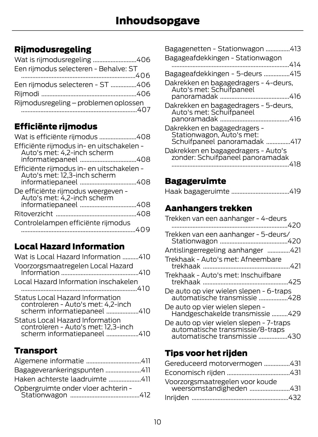 2020-2021 Ford Focus/Focus Hybrid Owner's Manual | Dutch