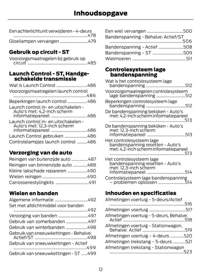 2020-2021 Ford Focus/Focus Hybrid Owner's Manual | Dutch