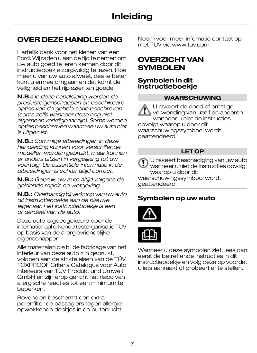 2009-2010 Ford C-Max/Grand-C-Max Owner's Manual | Dutch