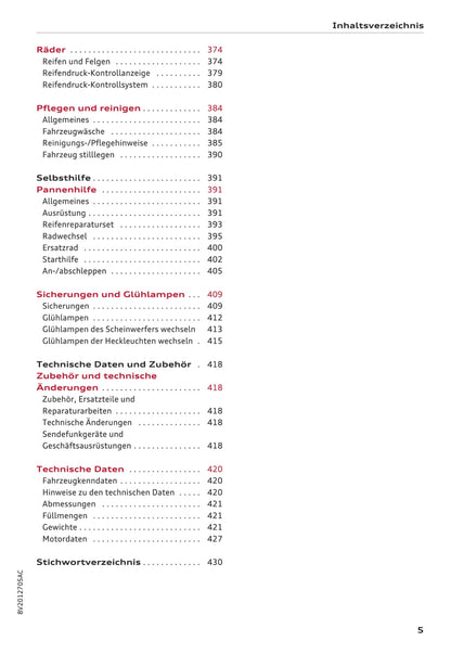 2016-2017 Audi A3/A3 Cabriolet/A3 Limousine/A3 Sportback/A3 Sportback e-tron/A3 Sportback g-tron/S3/S3 Cabriolet/S3 Limousine/S3 Sportback Owner's Manual | German