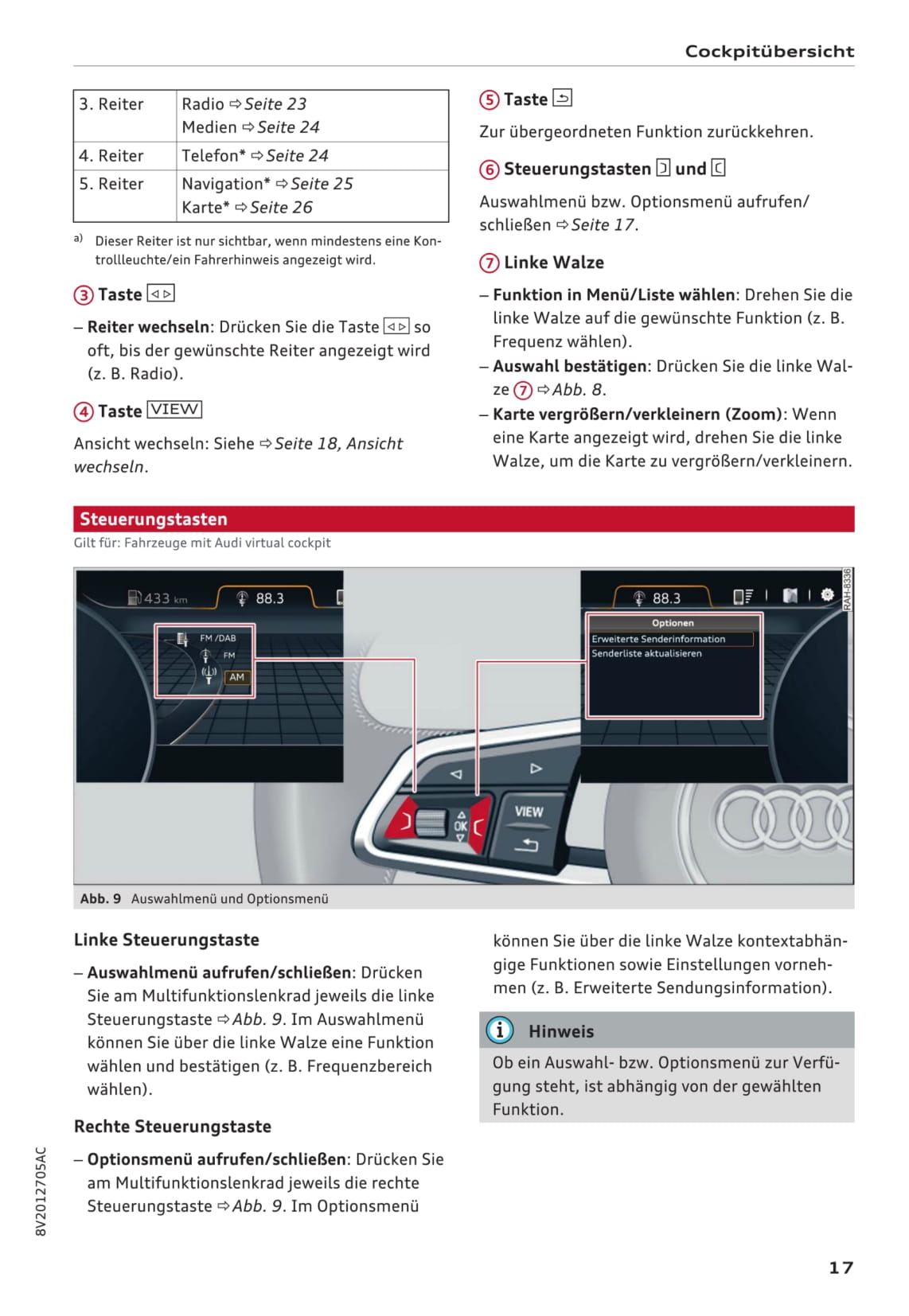 2016-2017 Audi A3/A3 Cabriolet/A3 Limousine/A3 Sportback/A3 Sportback e-tron/A3 Sportback g-tron/S3/S3 Cabriolet/S3 Limousine/S3 Sportback Owner's Manual | German