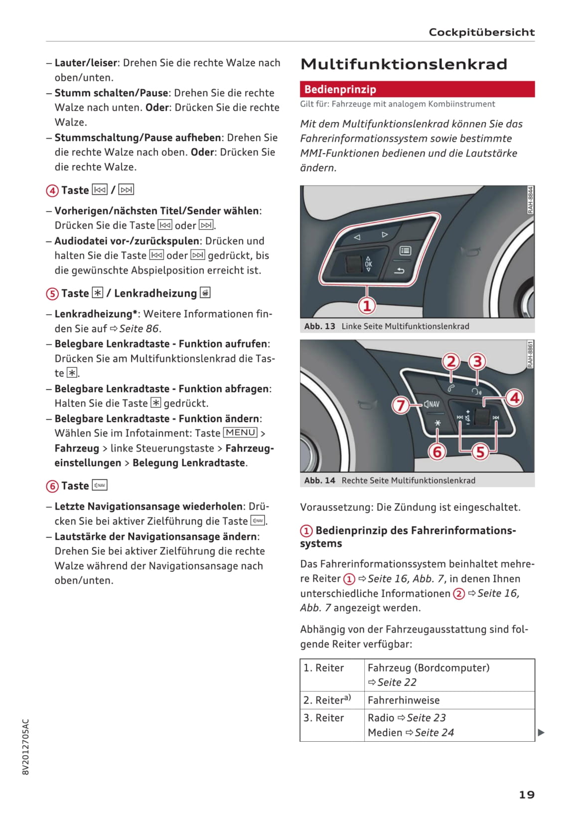 2016-2017 Audi A3/A3 Cabriolet/A3 Limousine/A3 Sportback/A3 Sportback e-tron/A3 Sportback g-tron/S3/S3 Cabriolet/S3 Limousine/S3 Sportback Owner's Manual | German