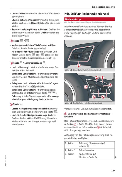 2016-2017 Audi A3/A3 Cabriolet/A3 Limousine/A3 Sportback/A3 Sportback e-tron/A3 Sportback g-tron/S3/S3 Cabriolet/S3 Limousine/S3 Sportback Owner's Manual | German