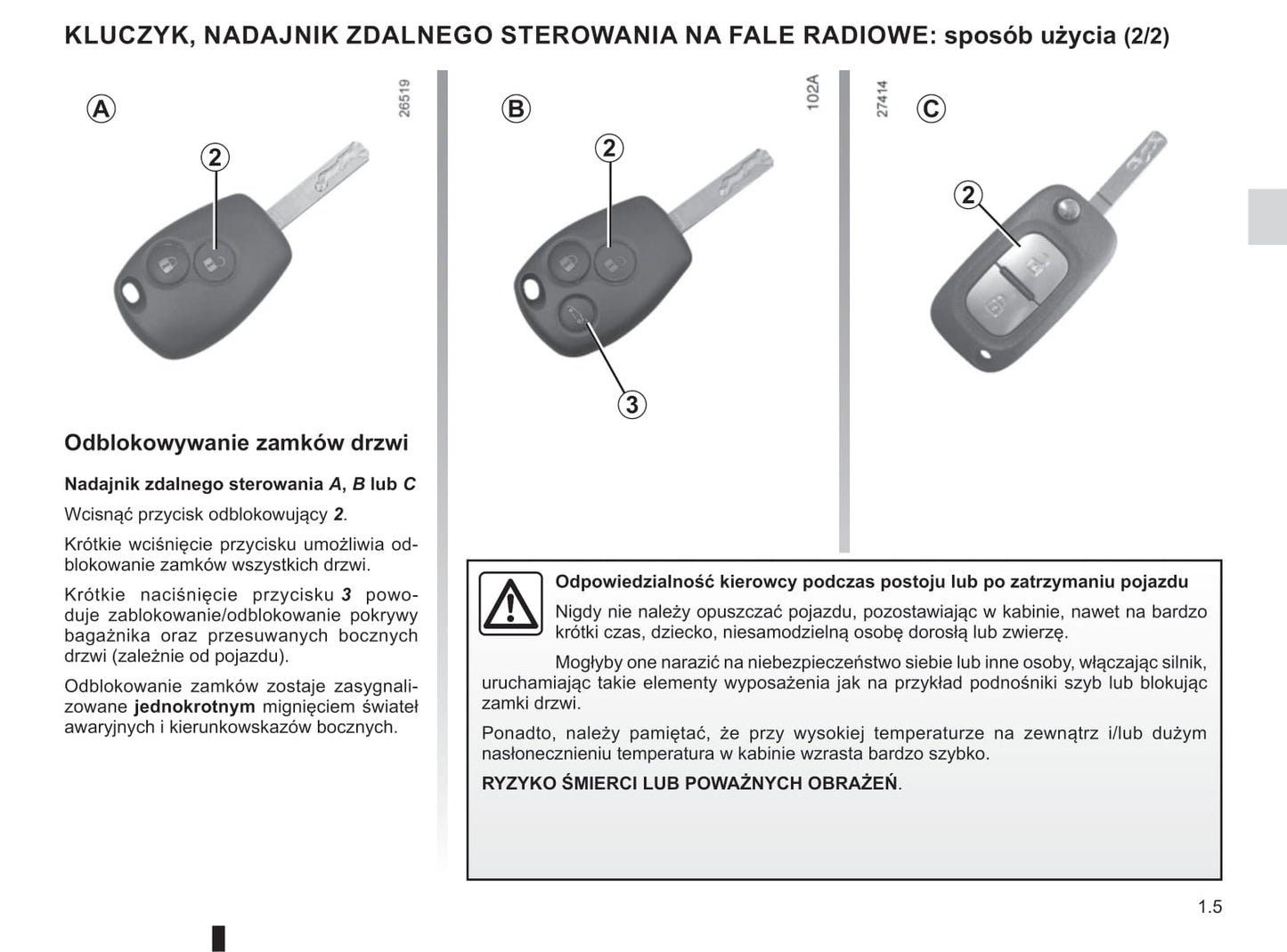 2019-2020 Renault Kangoo Owner's Manual | Polish